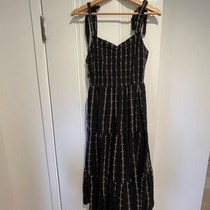 Madewell lucie tie strap tiered mini dress in jacquard stripe